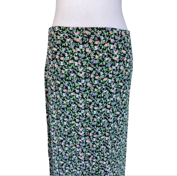 AFRM‎ Rennia Moody Floral Print High Waist Maxi Skirt Back Slit Size XL - Picture 5 of 11